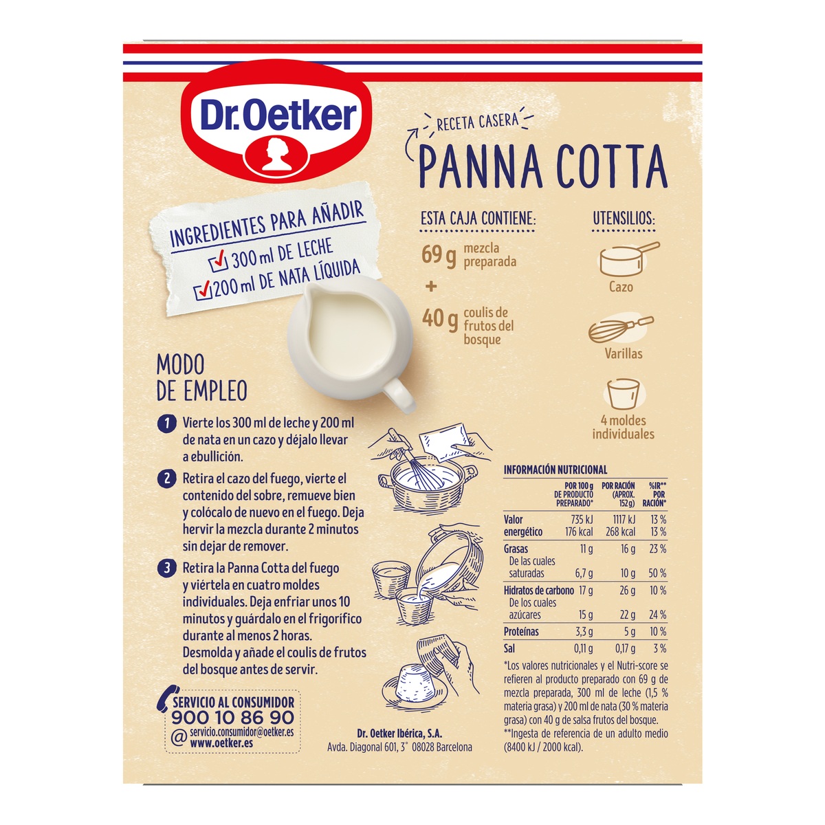 Pannacotta de frutos del bosque Dr.Oetker 109g