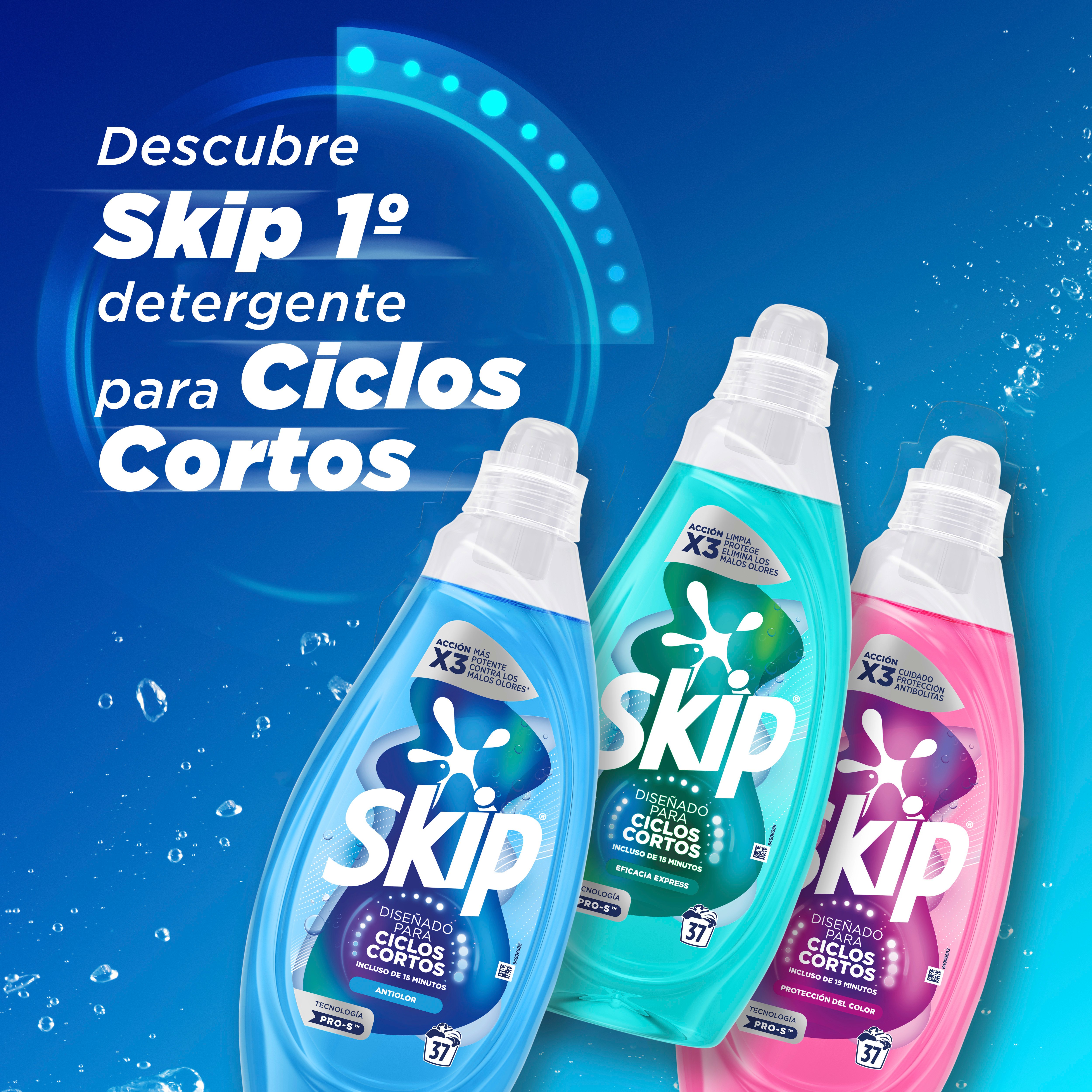Detergente Skip Ciclo corto 37 lavados Eficacia Express
