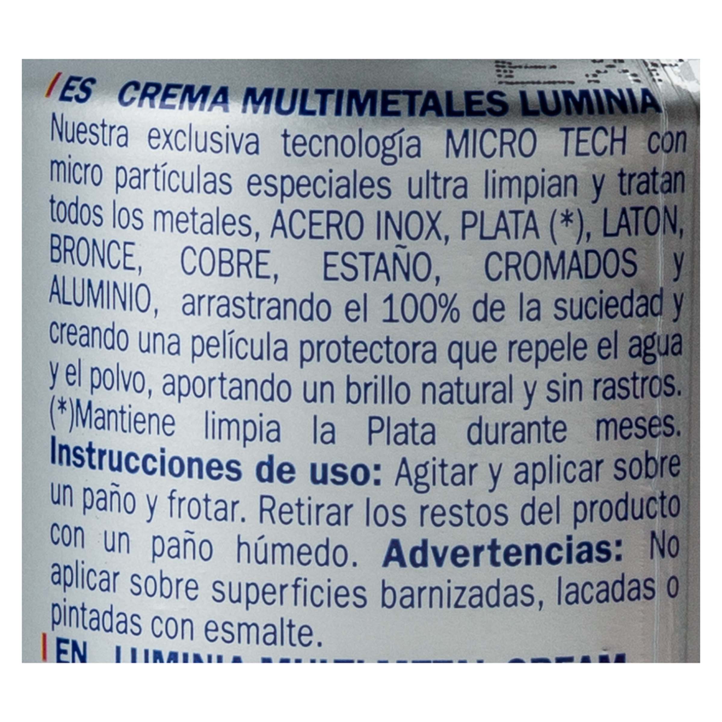Limpiador metales Luminia 500ml