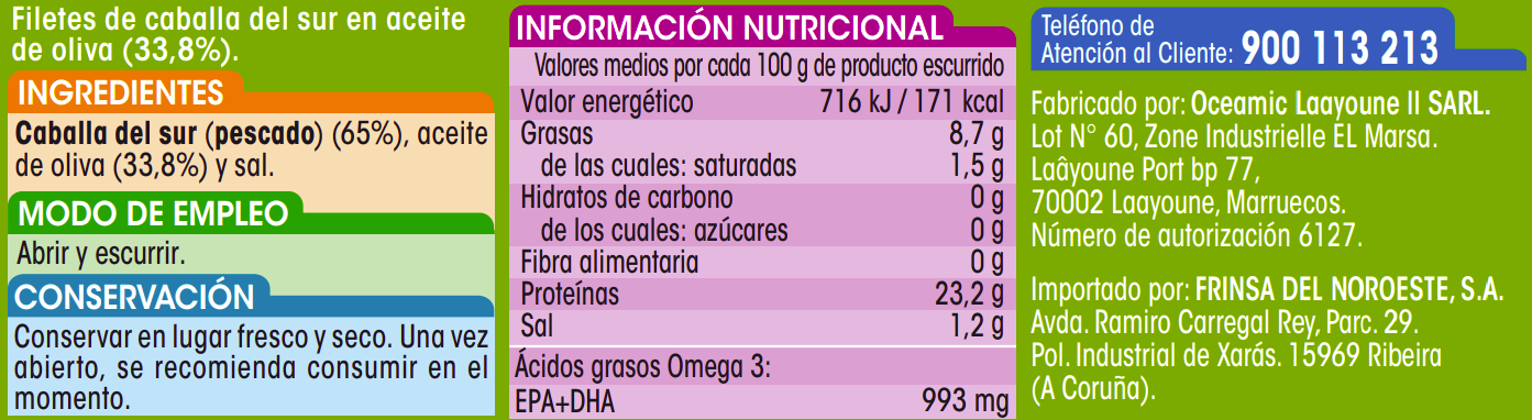 Filete de caballa del sur Alipende 78g en aceite oliva
