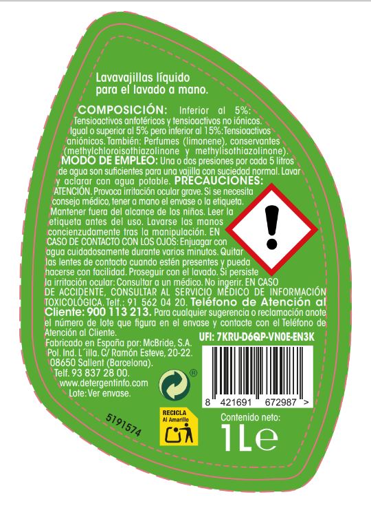 Lavavajillas Lanta 1l ultra
