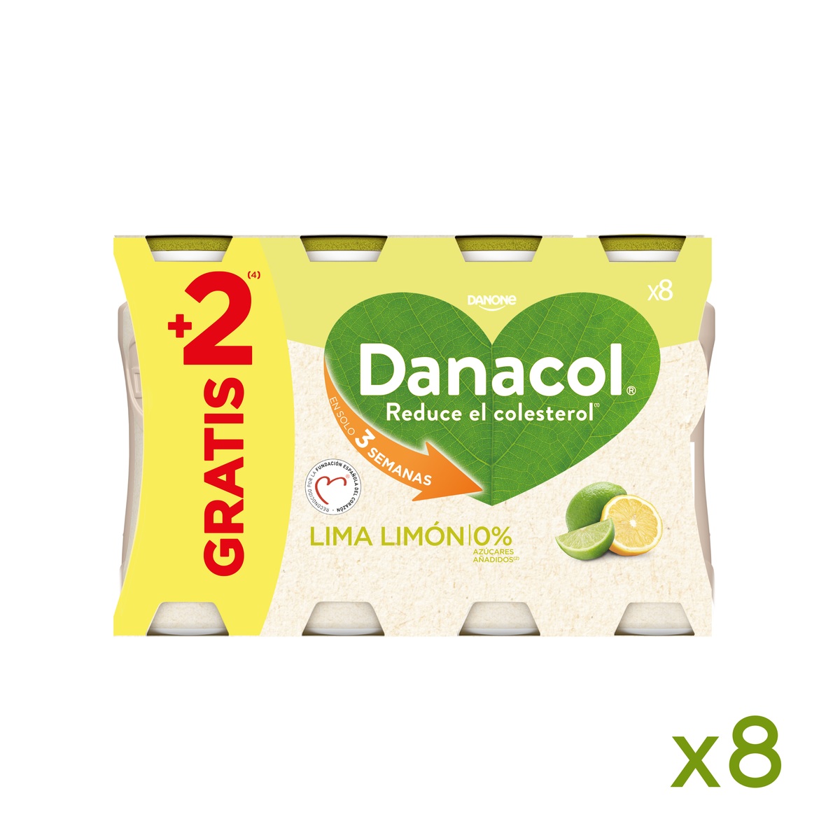 Bebida láctea Danacol colesterol pack 6 lima limón