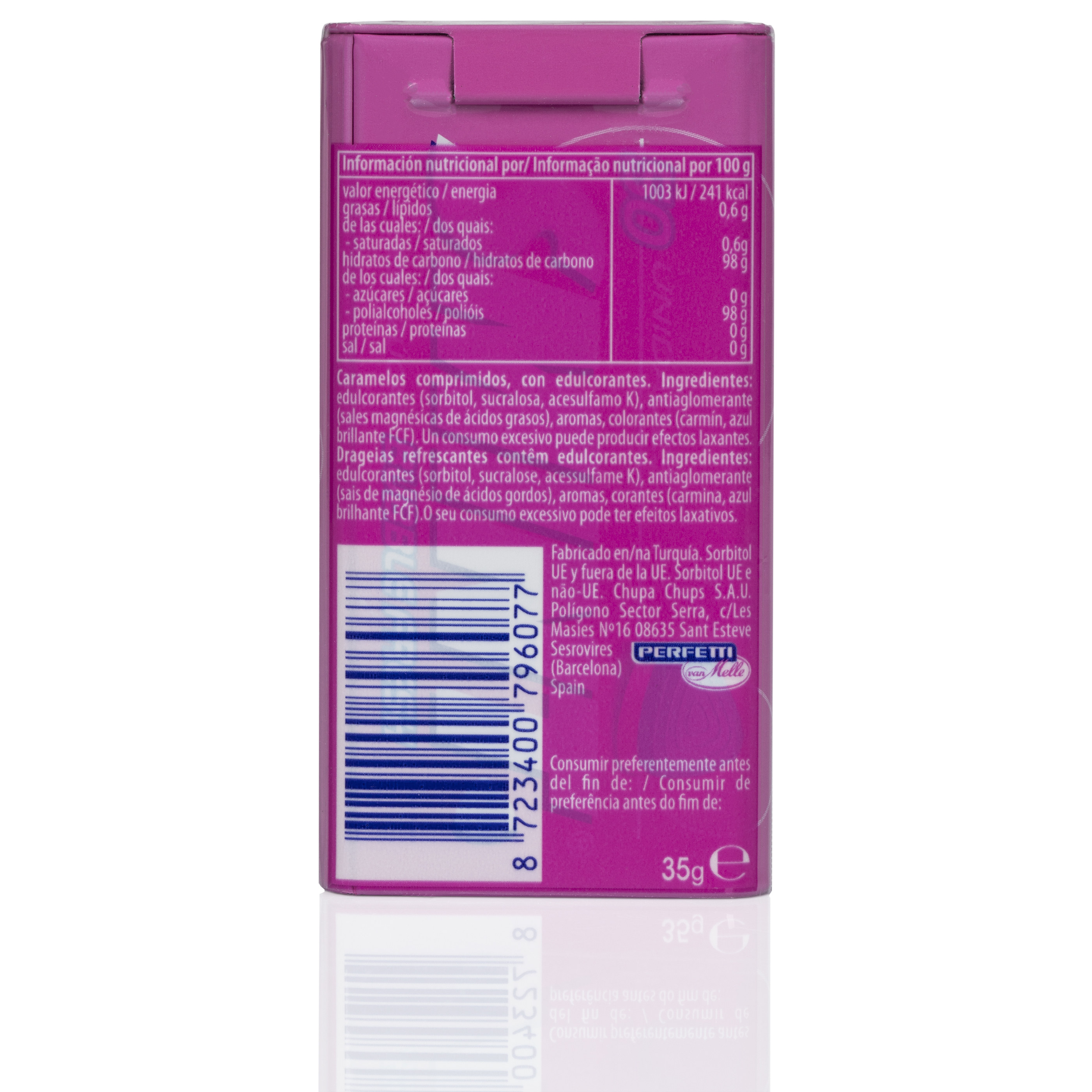 Caramelo bubble sin azúcar lata Smint 35g 50uds