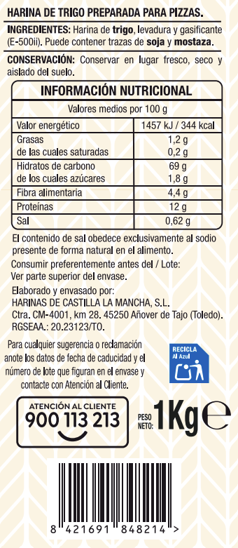 Harina especial pizza Alipende 1kg