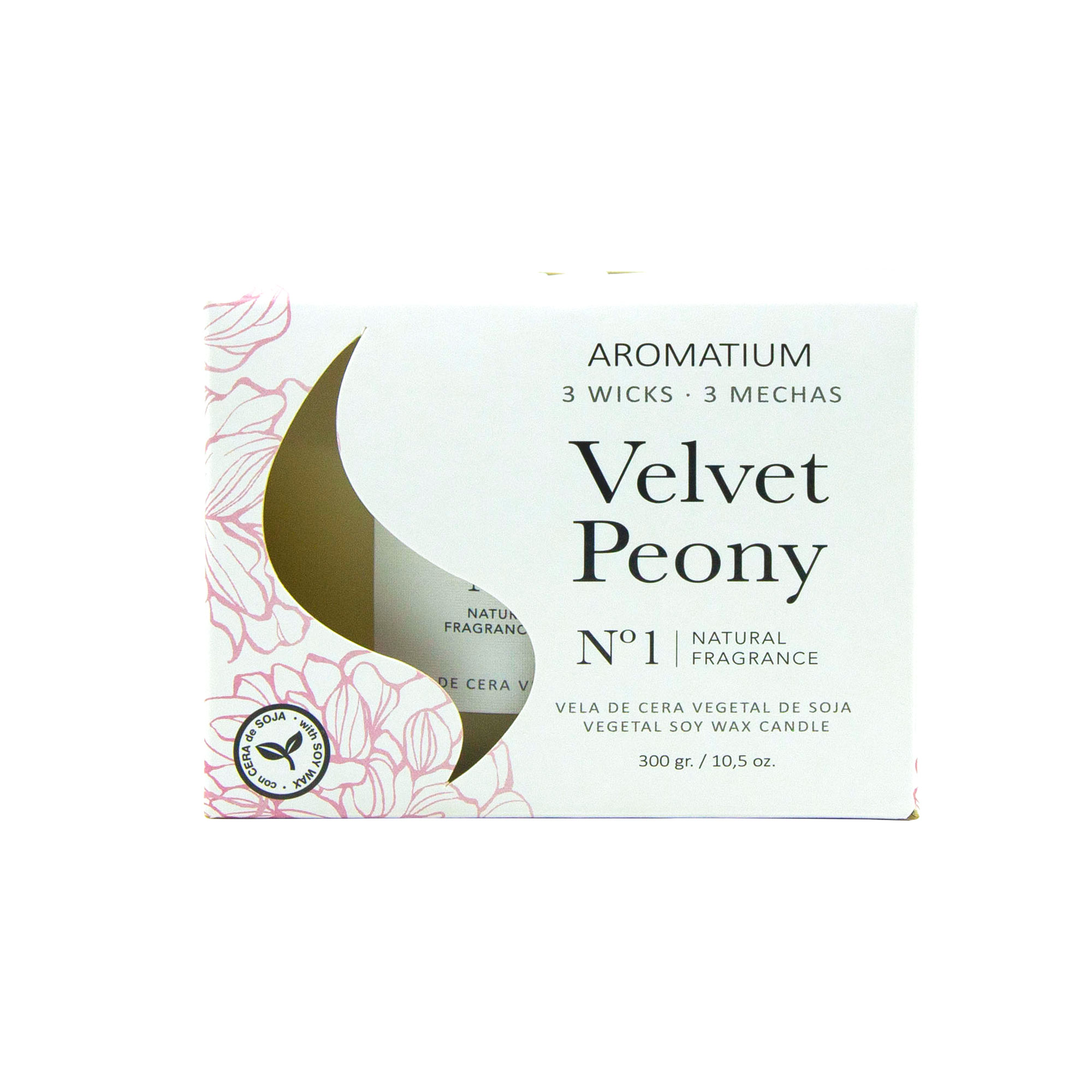 Vela 3 mechas Aromatium velvet peony