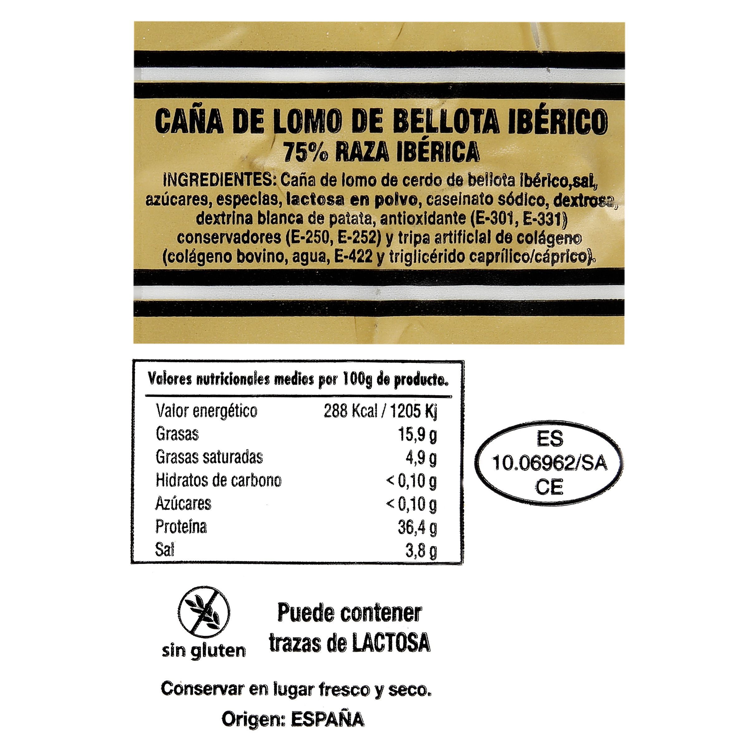 Lomo bellota 50% ibérico medina al corte