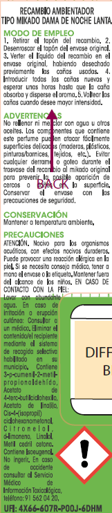 Ambientador tipo mikado recambio Lanta 50ml dama de noche