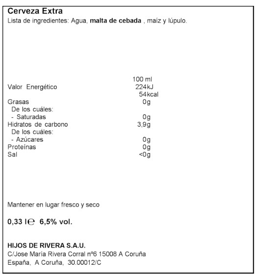 Cerveza Rubia 1969 lata 33cl Rva Especial