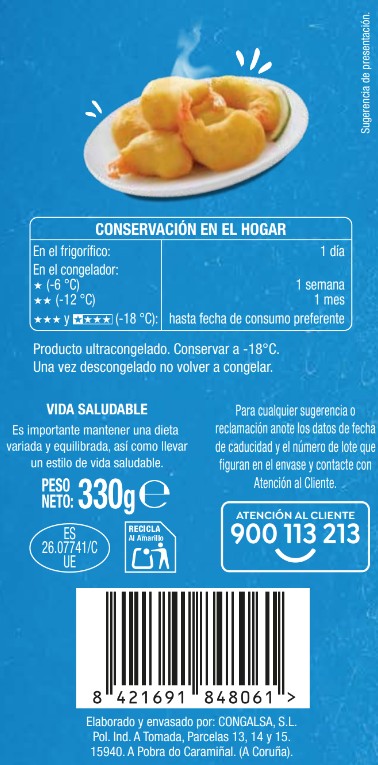 Gambas gabardina Alipende 330g