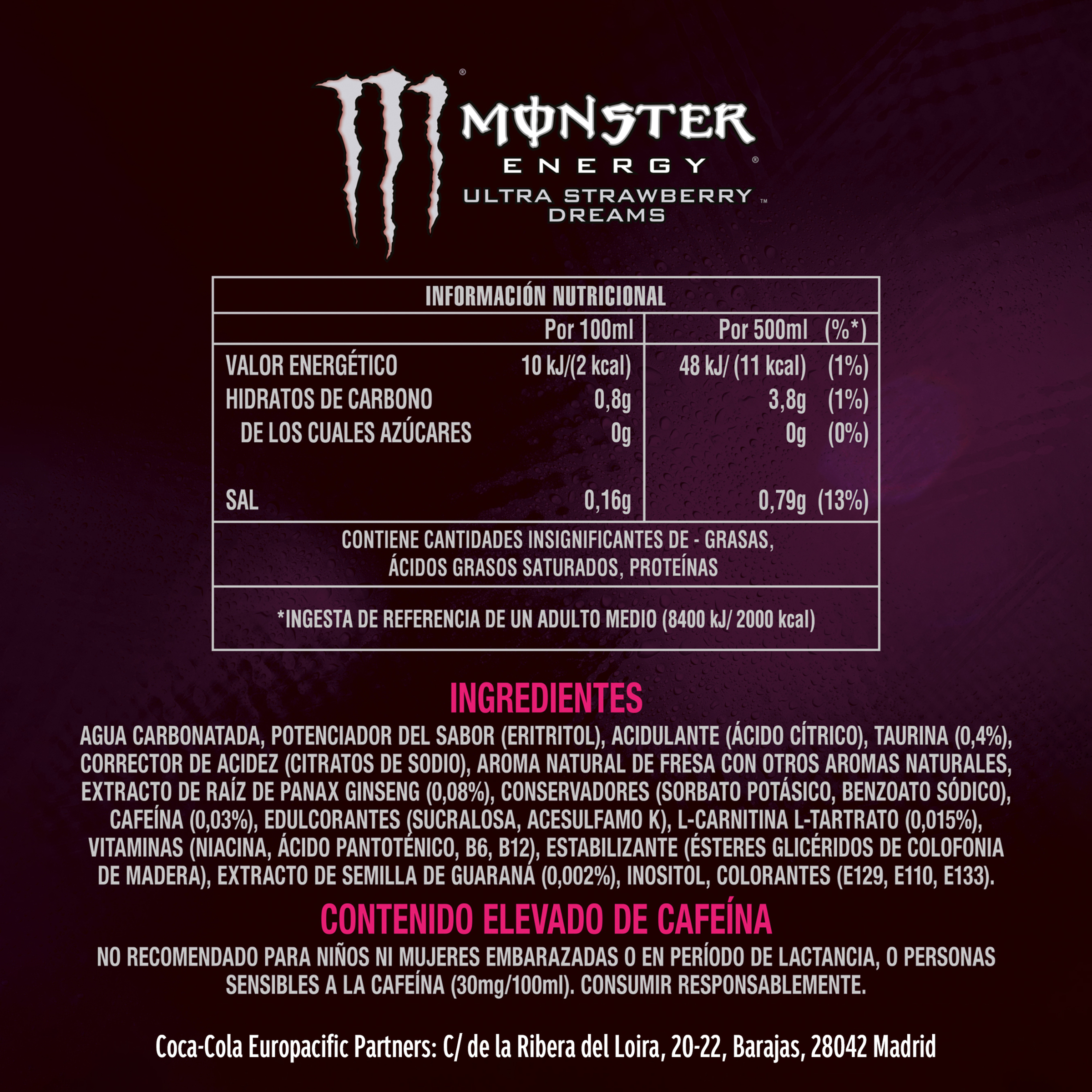 Bebida Monster Energy Ultra Strawberry Dreams 500ml Lata