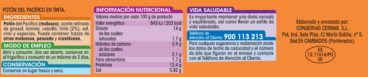Trozos de potón en tinta Alipende Pack 3