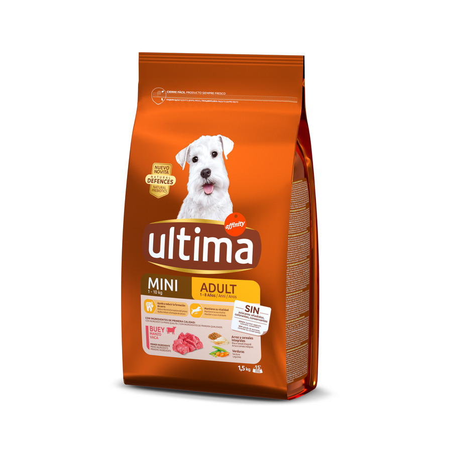 Pienso perro Ultima mini adulto buey 1,5kg