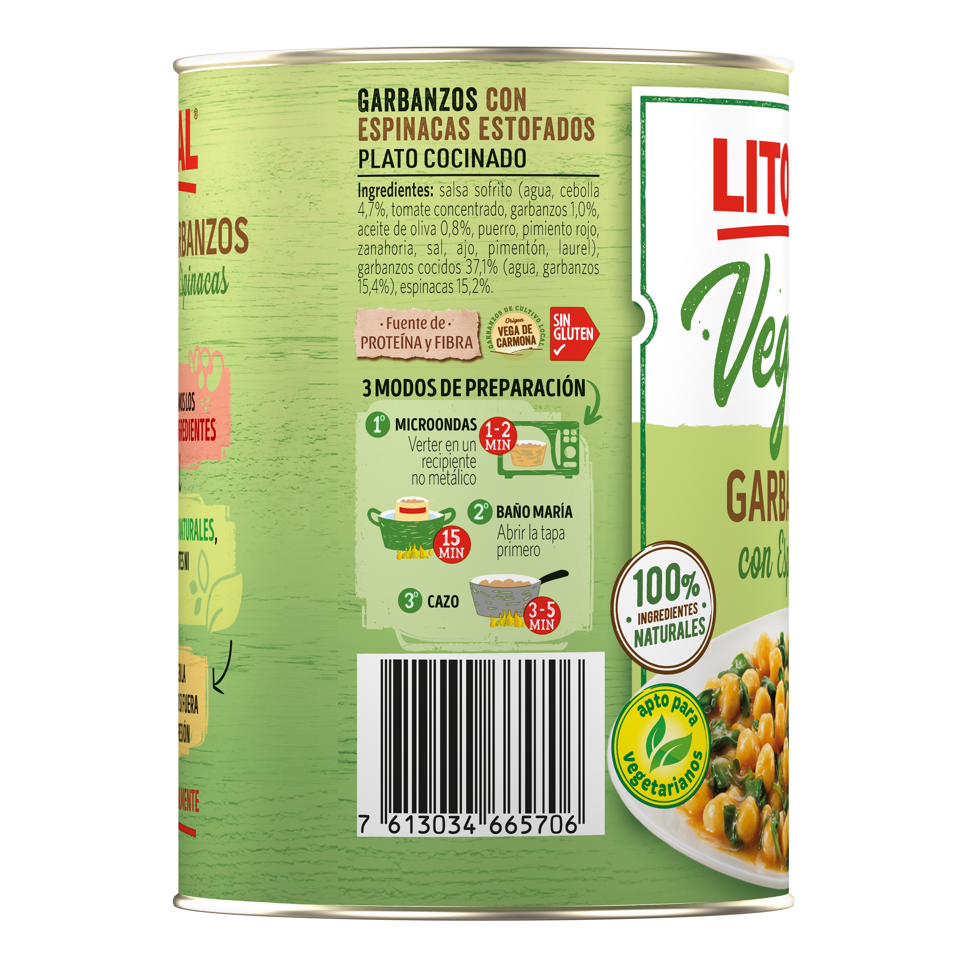 Garbanzos con espinacas Litoral 425g Ahorramas