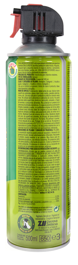 Insecticida Spray Casa Jardín 500 ml Exterior