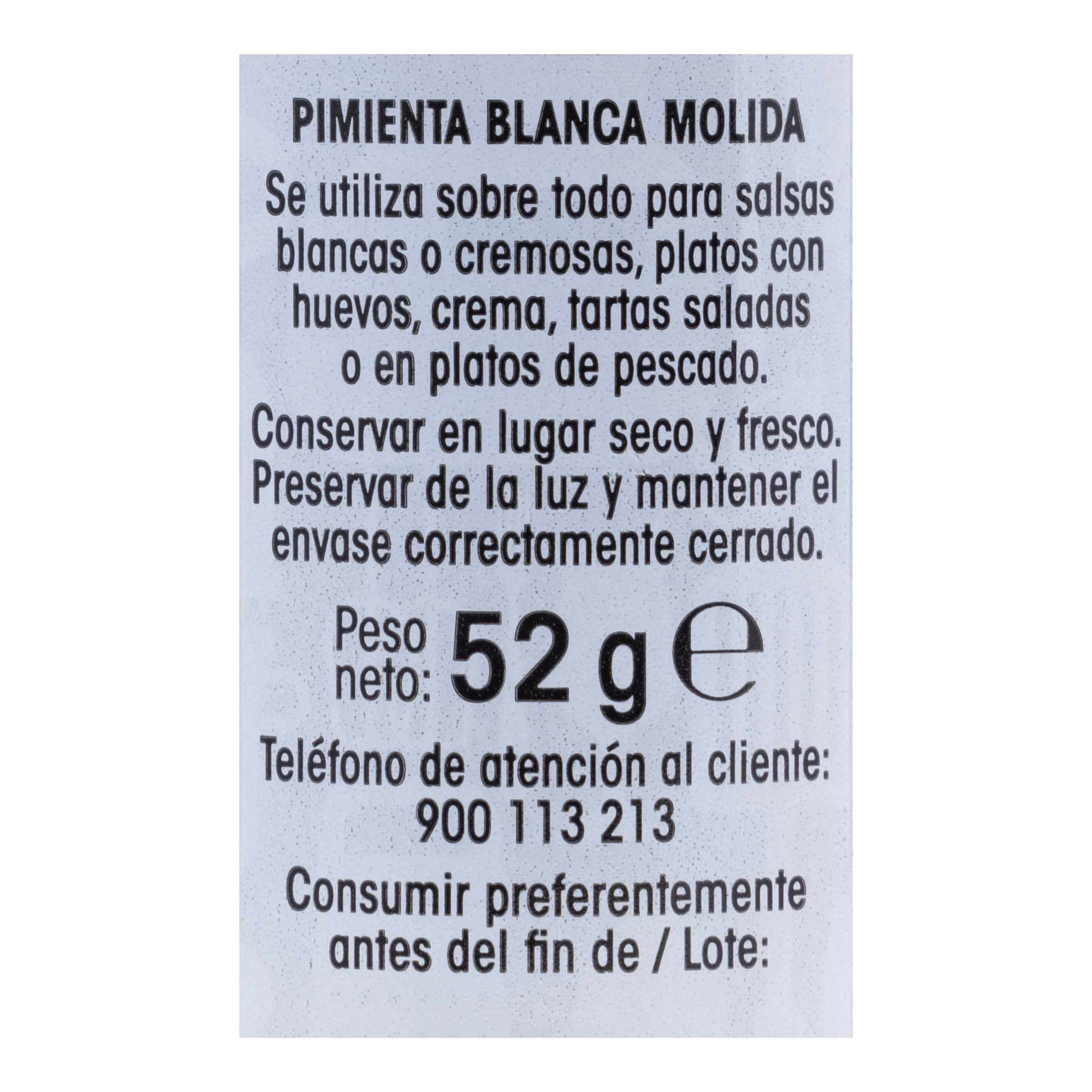 Pimenta blanca Alipende 52g molida