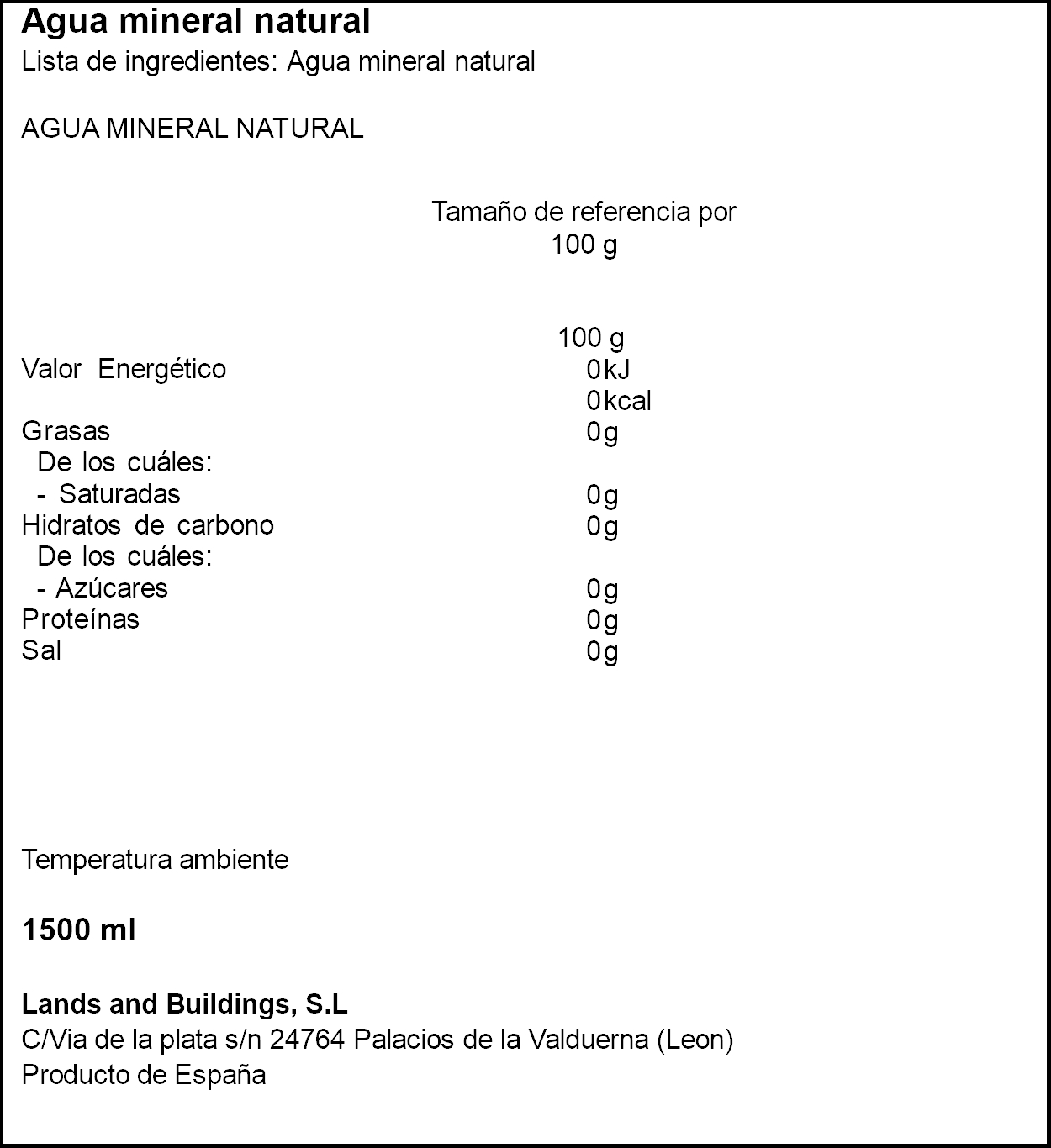 Agua mineral natural Teleno 1,5l