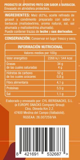 Snack de maíz fritos Alipende 150g sabor barbacoa