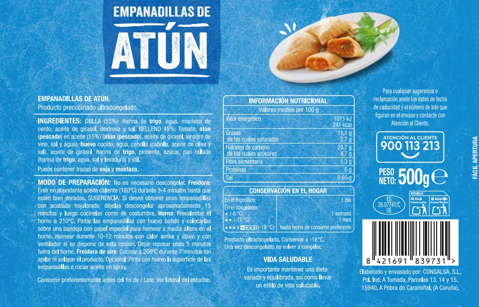 Mini empanadilla Alipende 500g atún