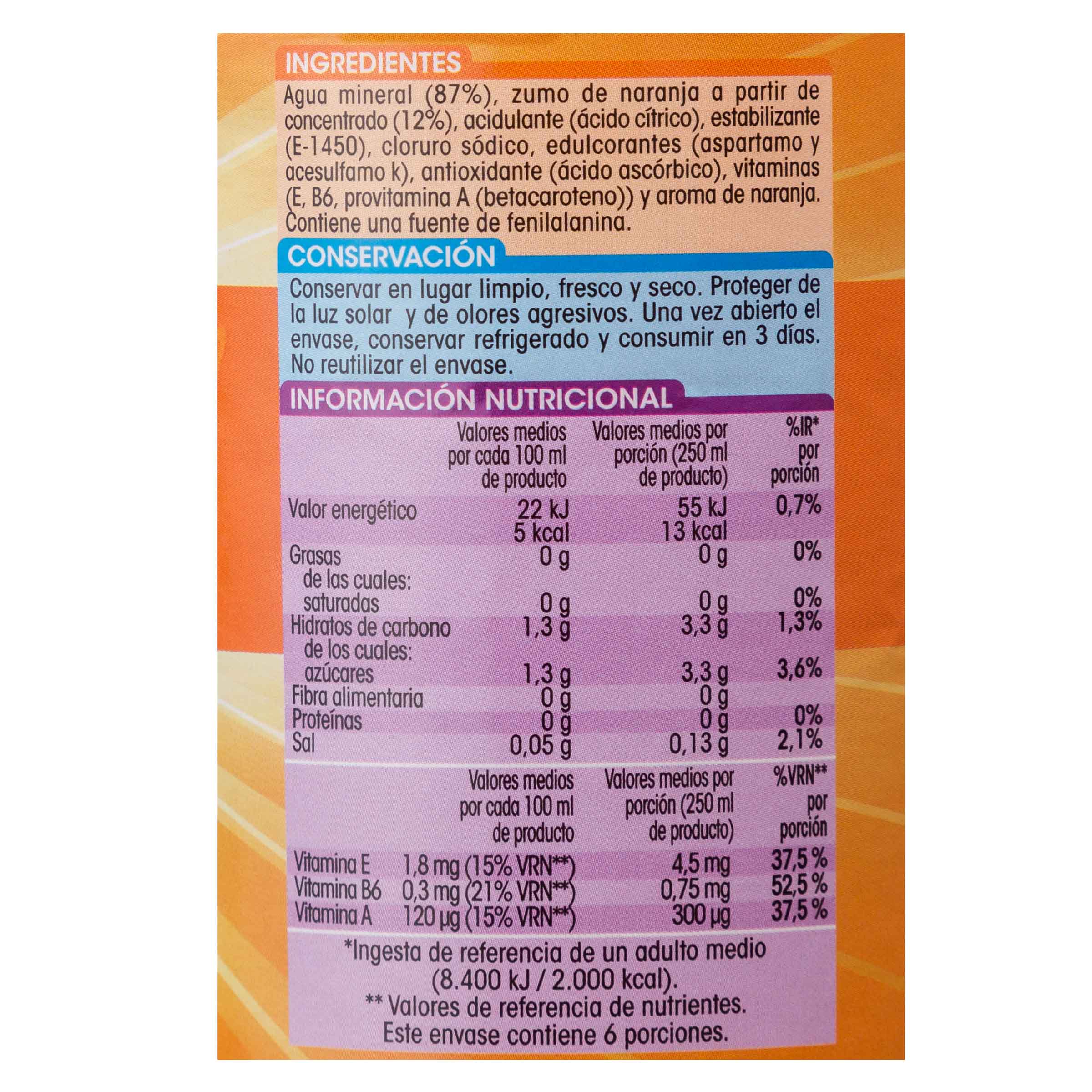 Refresco sin gas naranja Alipende botella 1,5l