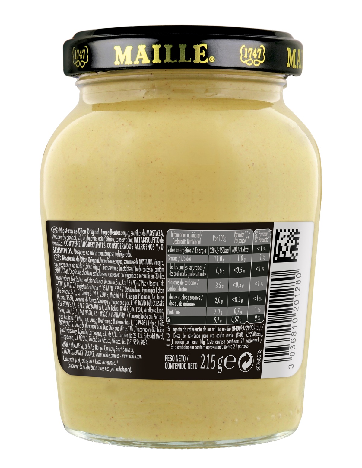 Mostaza Dijon Maille 215g