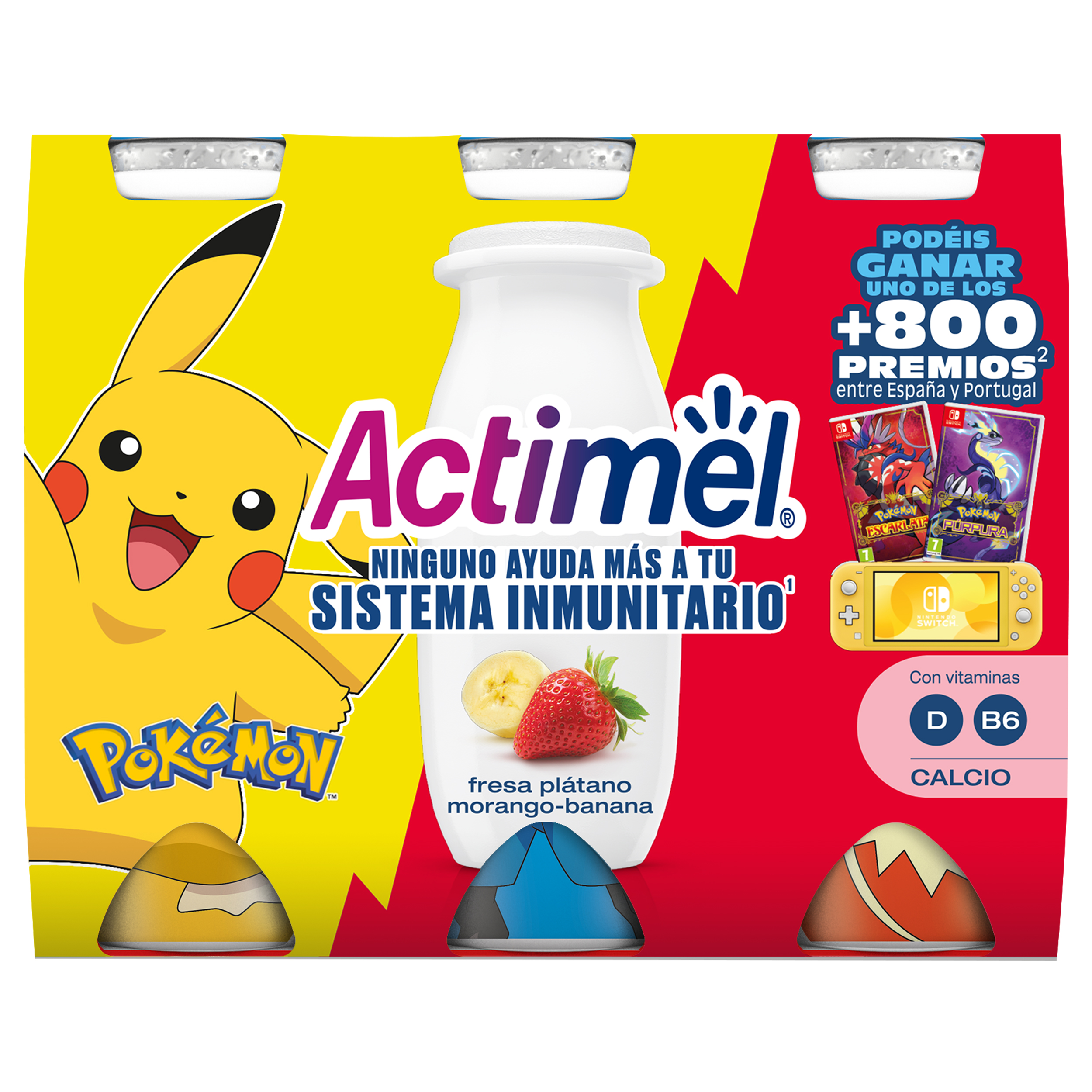 Actimel pack 6 sabor fresa plátano