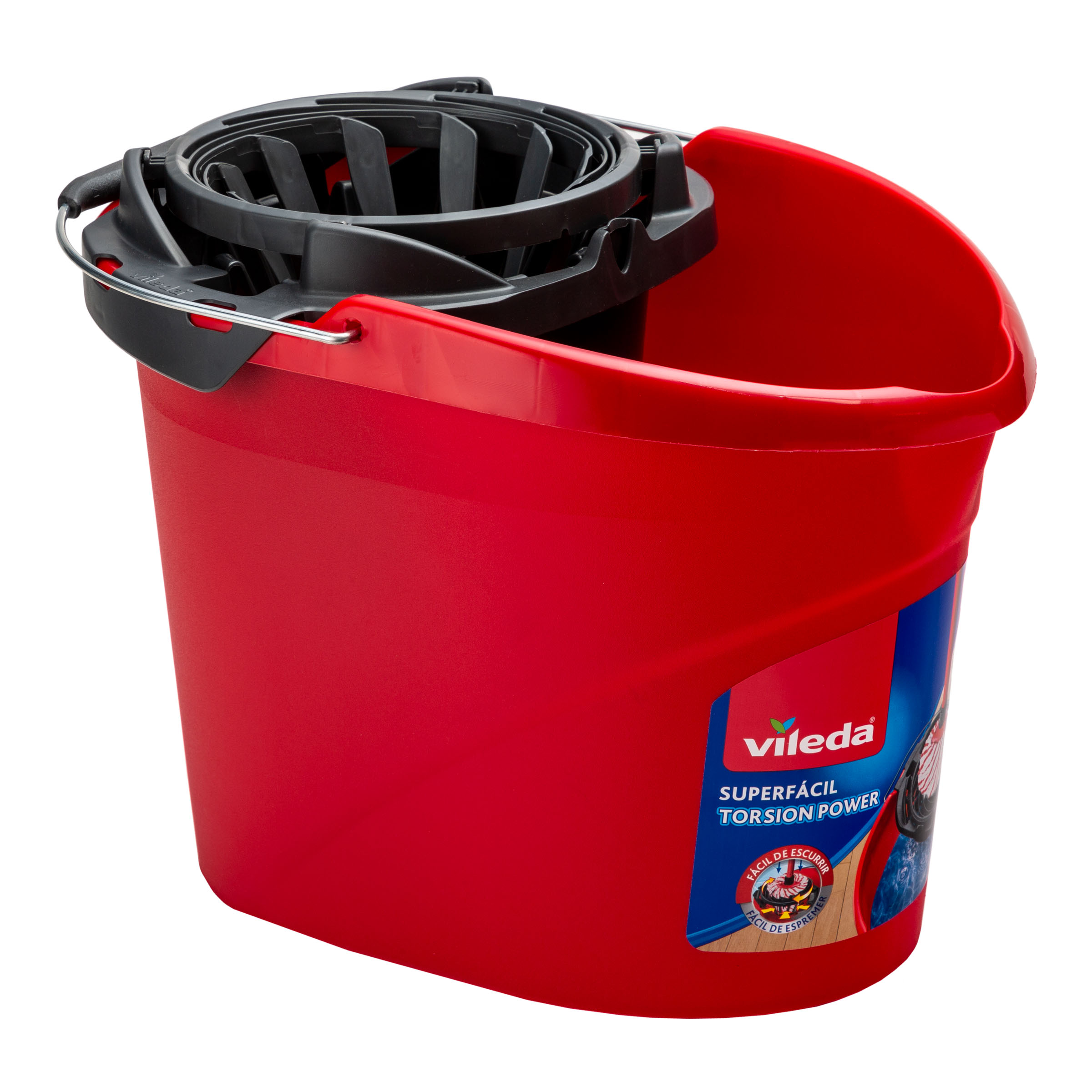 Cubo De Fregar Con Escurridor Vileda Color Rojo