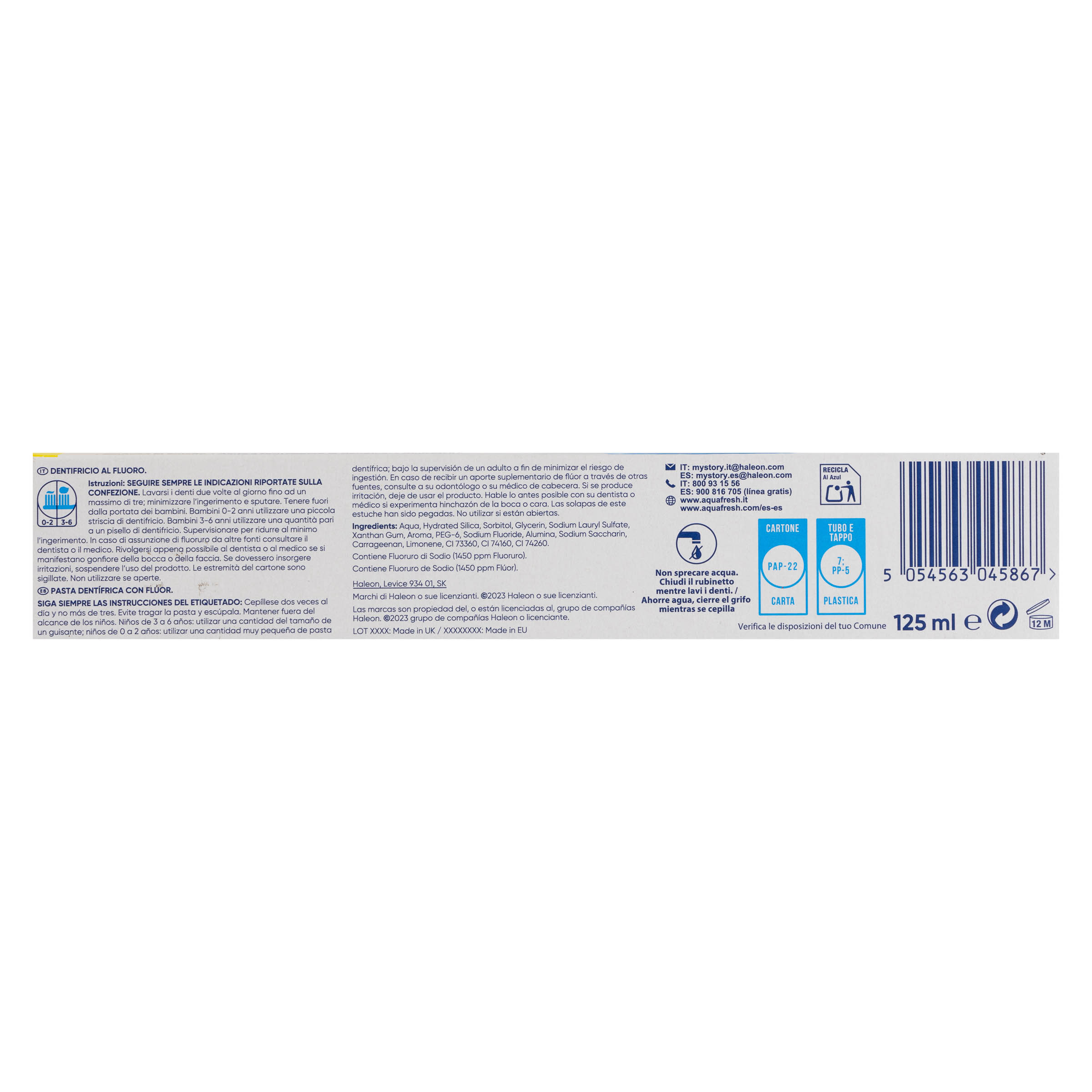 bomba de pasta de dientes aquafresh