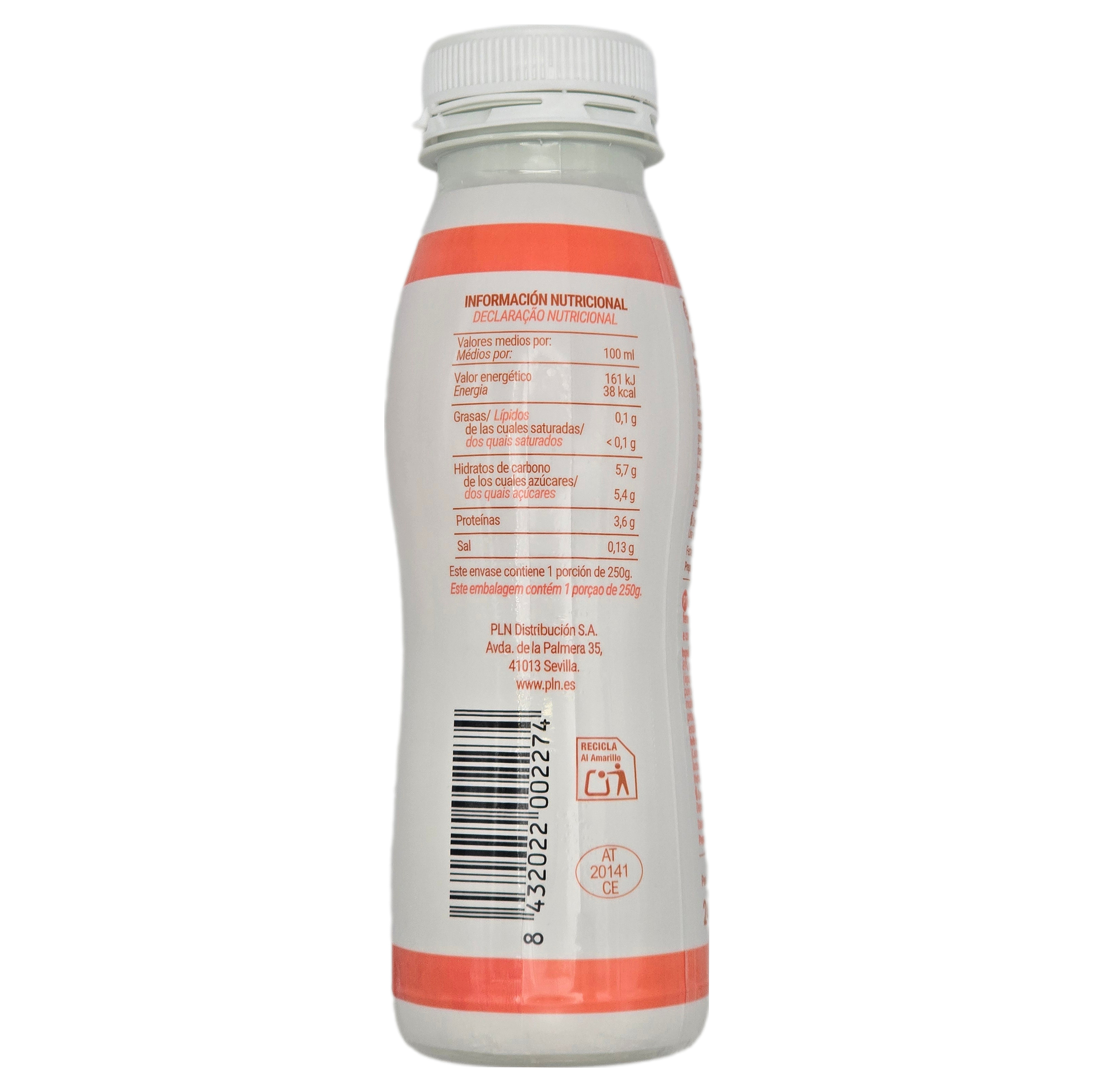 Kéfir líquido 0% fresa y plátano Margui 250g
