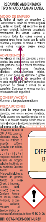 Ambientador tipo mikado recambio Lanta 50ml azahar