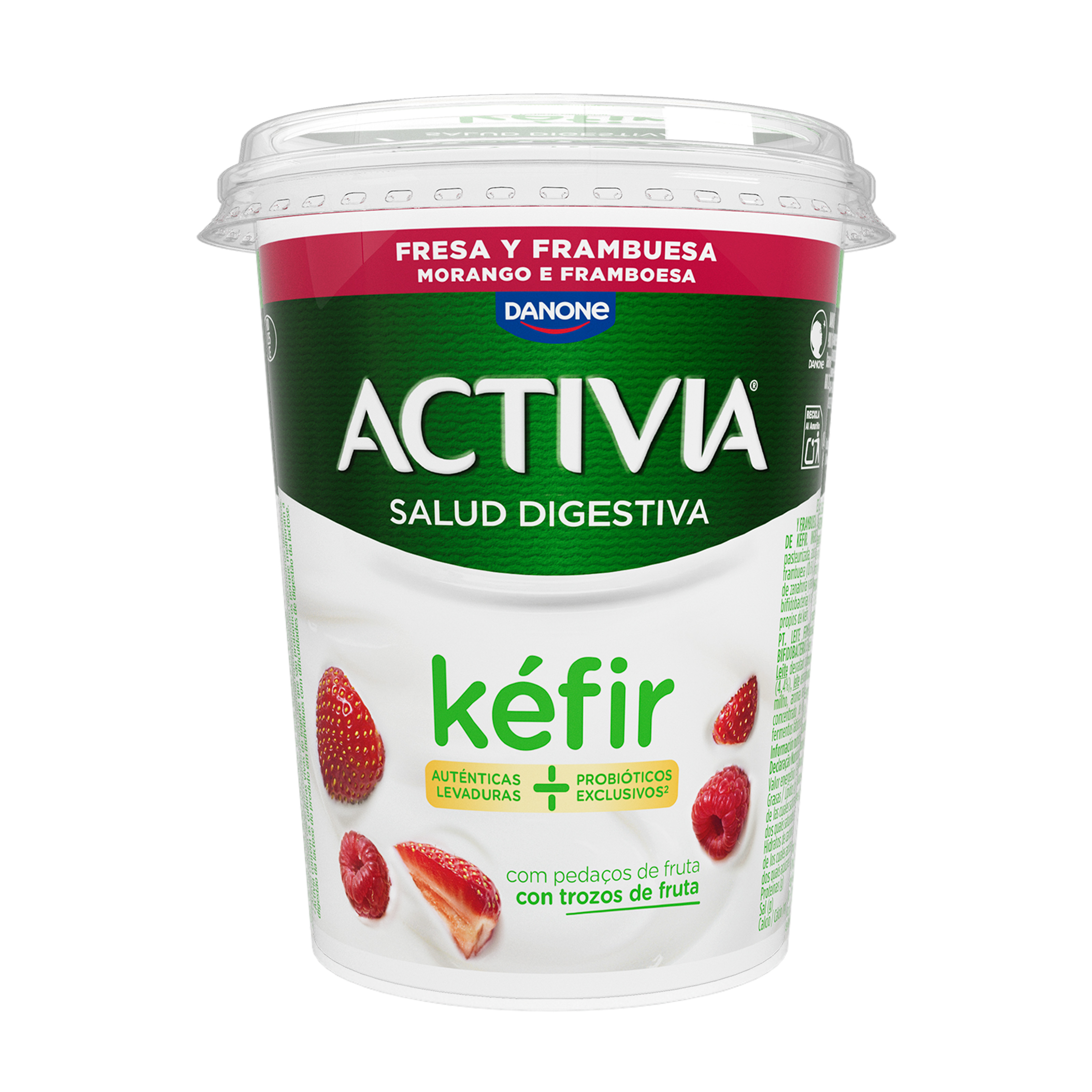 Kéfir activia con sabor a fresa y frambuesa con 380 gramos