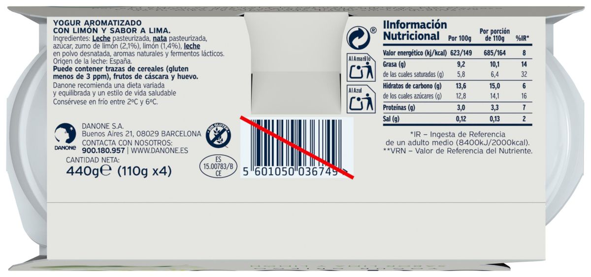 Yogur estilo griego Oikos pack 4 lima limón