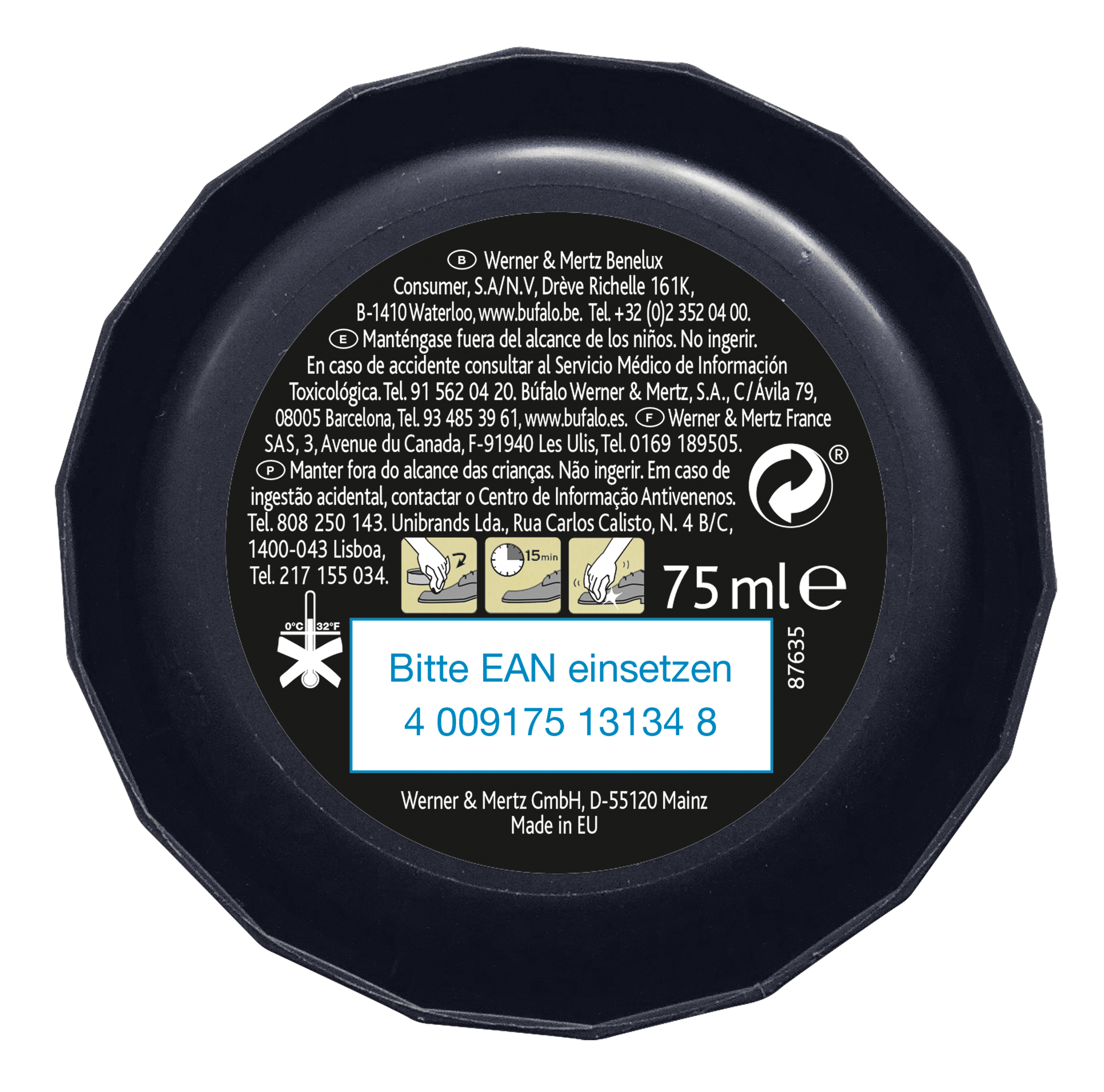 Betún para calzado lata Búfalo 75ml Negro