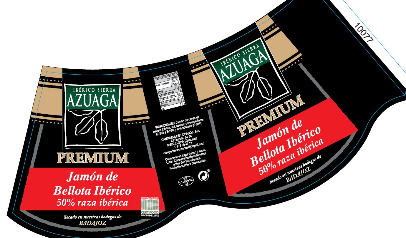 Jamón de bellota ibérico 50% raza ibérica pieza 8k aprox