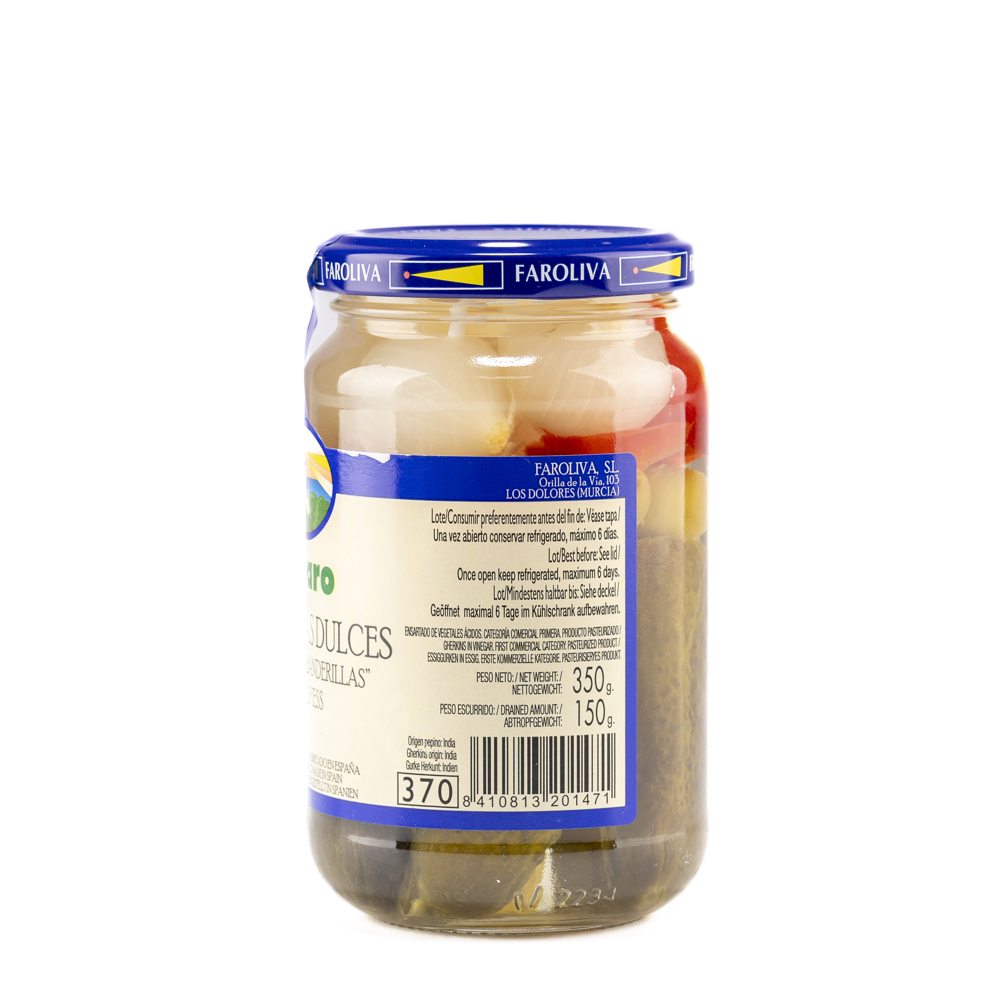 Banderillas dulces en vinagre s/gluten El Faro 150g