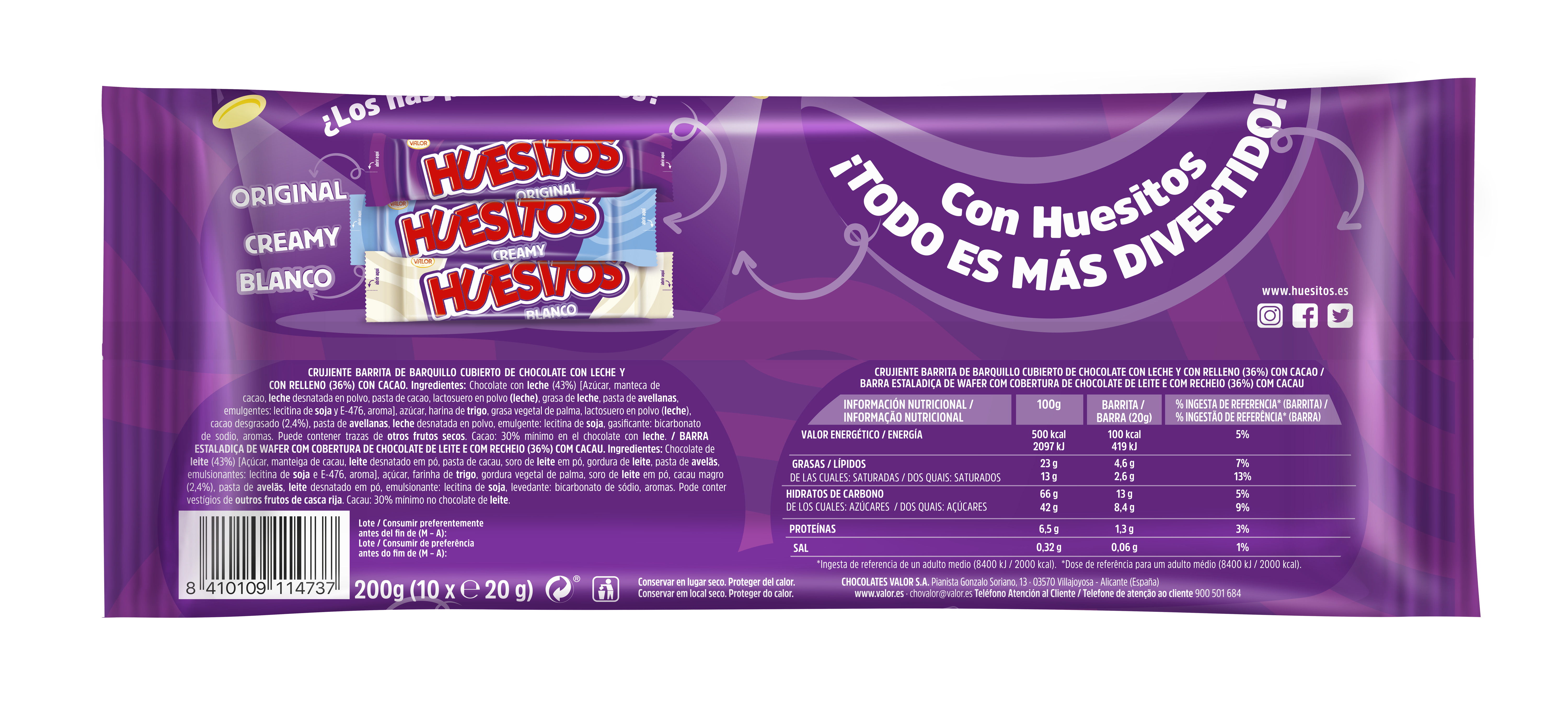 Chocolatina Huesitos pack 10
