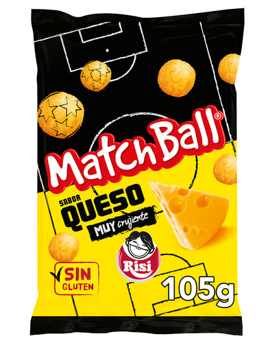 Snack de maíz sin gluten match ball Risi 105g cheese