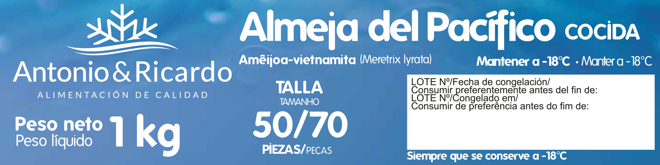 Almeja pacífico Antonio y Ricardo 1kg