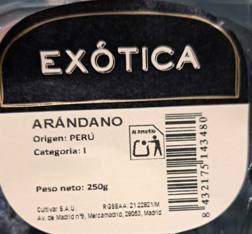 Arándano bandeja 250g