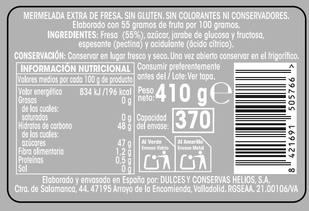 Mermelada extra Alipende 410g fresa
