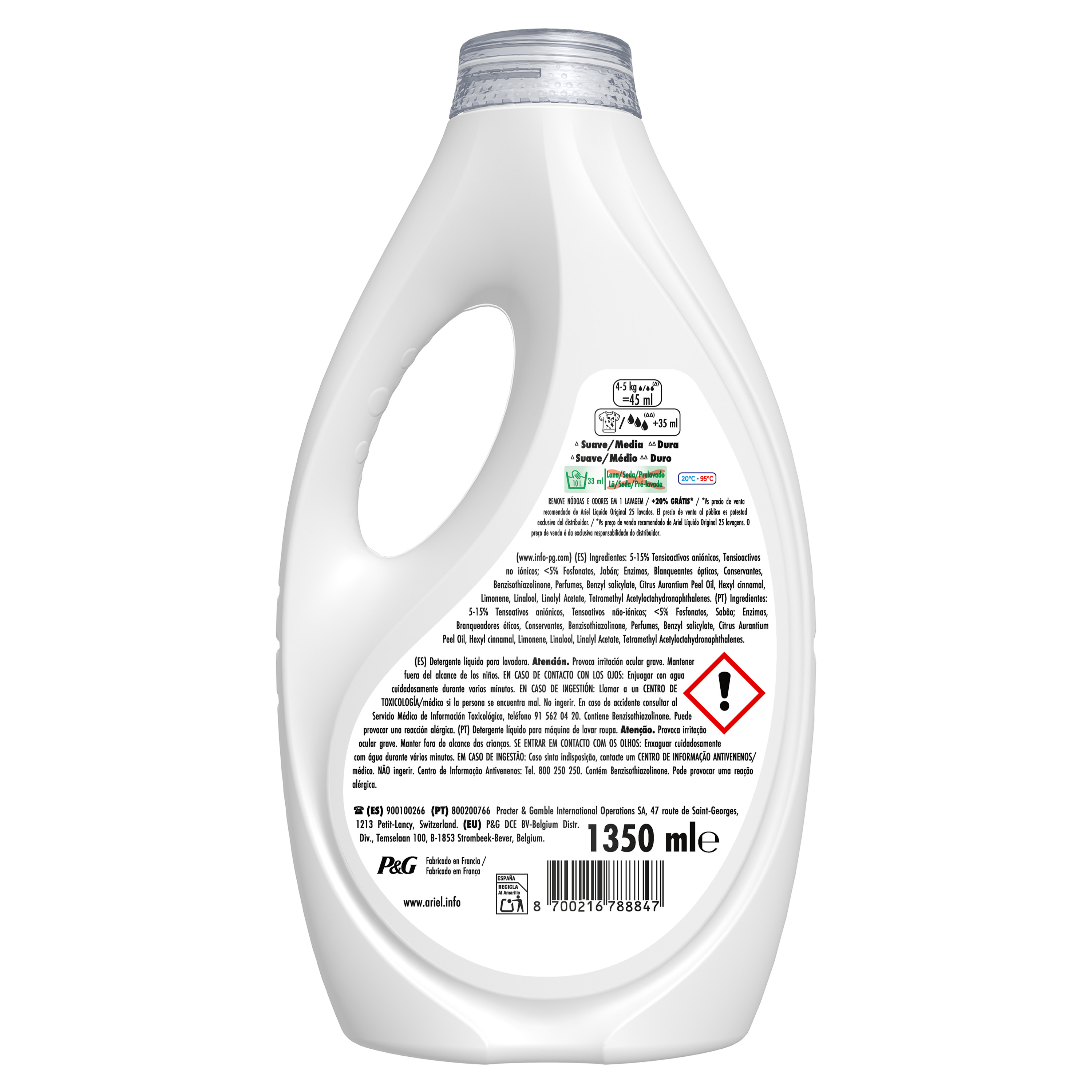 Detergente liquido Ariel 25+5lav original