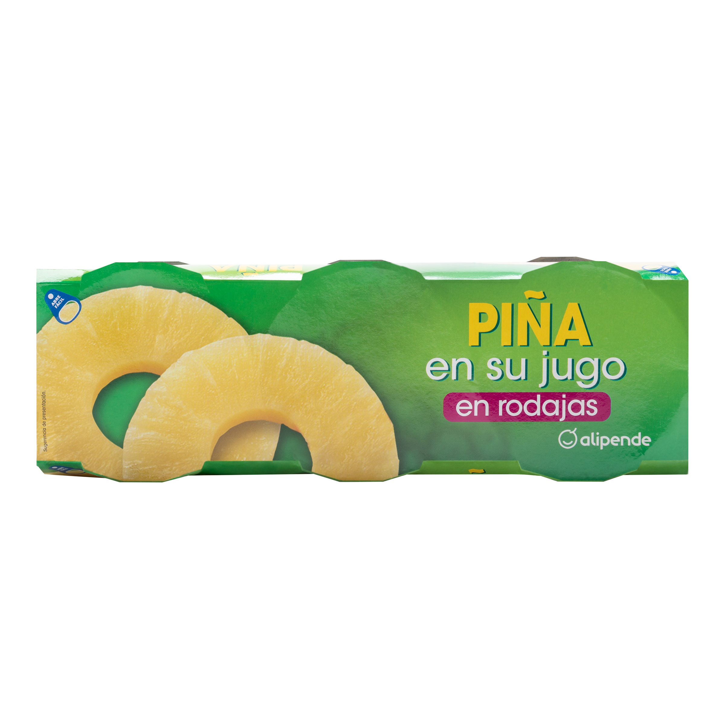 Piña en su jugo Alipende pack 3 en rodajas