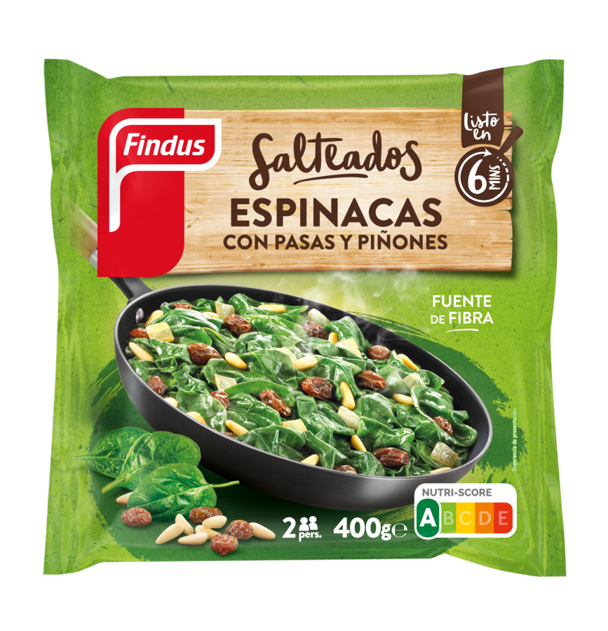 Espinacas Findus 400g con pasas y piñones
