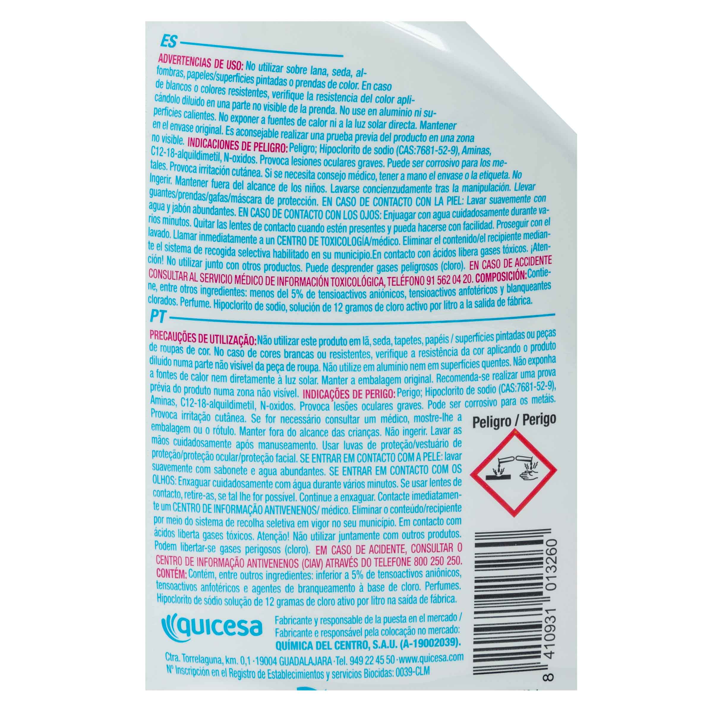 Lejía Multiusos Sanicentro 750ml pistola