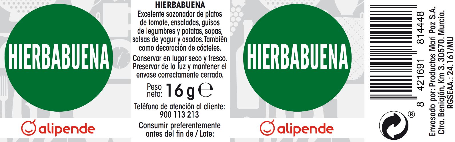 Hierbabuena Alipende 16g