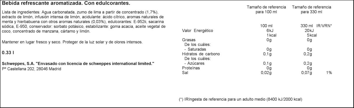 Refresco de hierbabuena La Casera 330cl