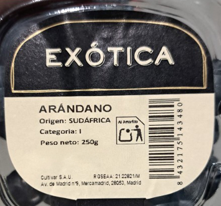 Arándano bandeja 250g