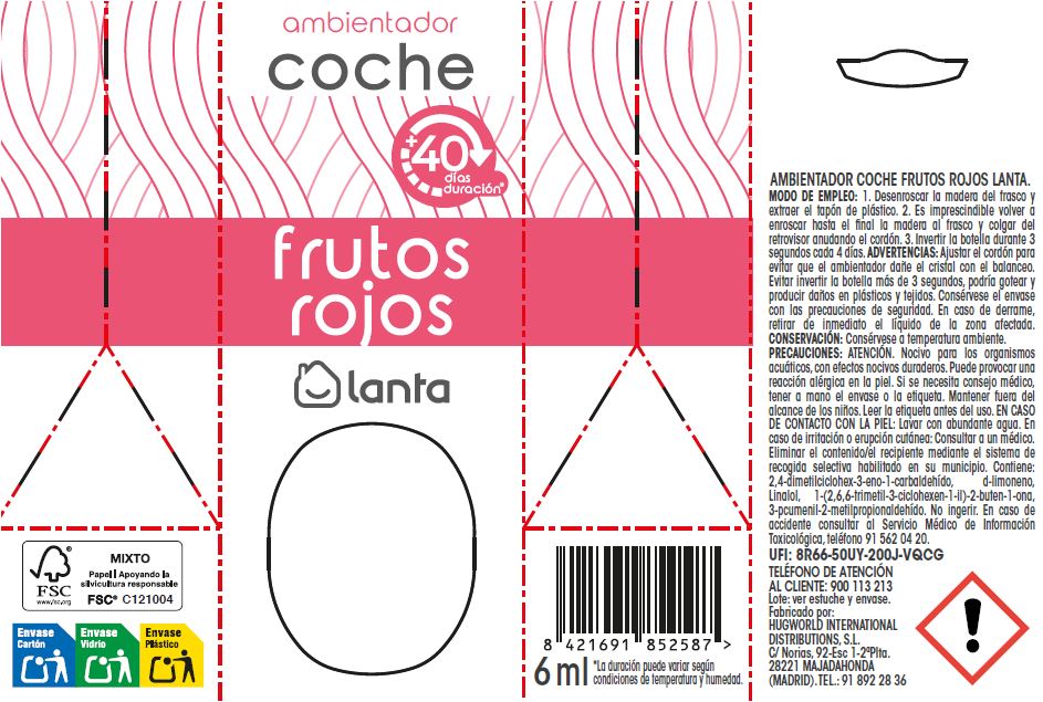 Ambientador coche Lanta 6ml frutos secos