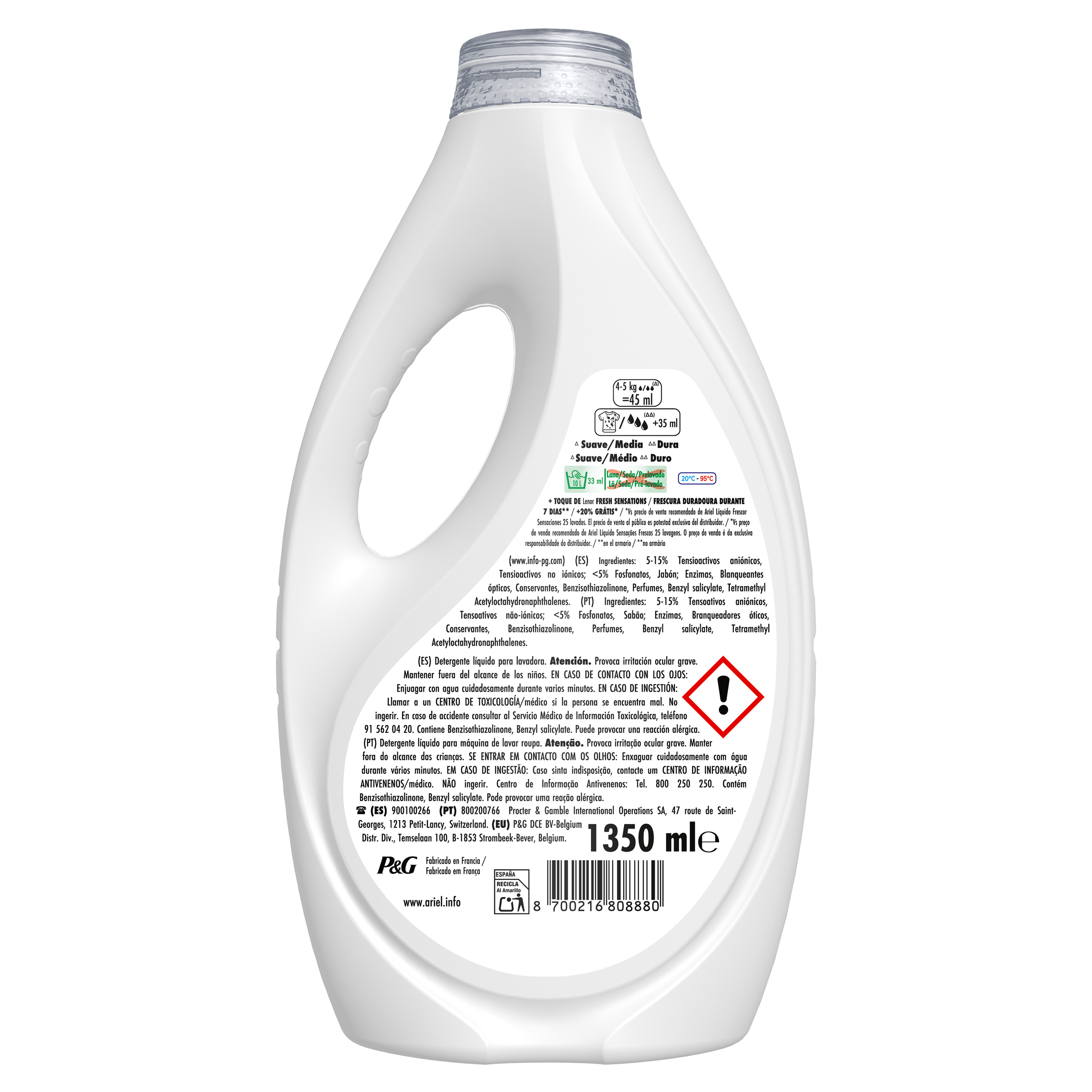 Detergente líquido Ariel 25+5 lavados Leonor Sensación