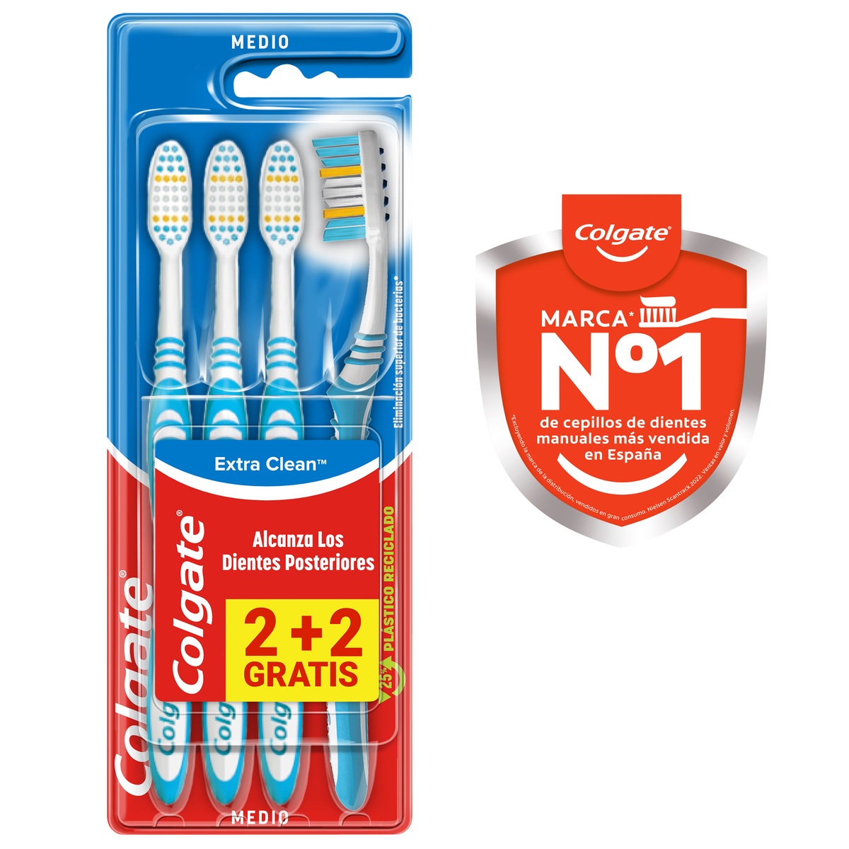 Cepillo de dientes Colgate Extra Clean elimina bacterias bucales