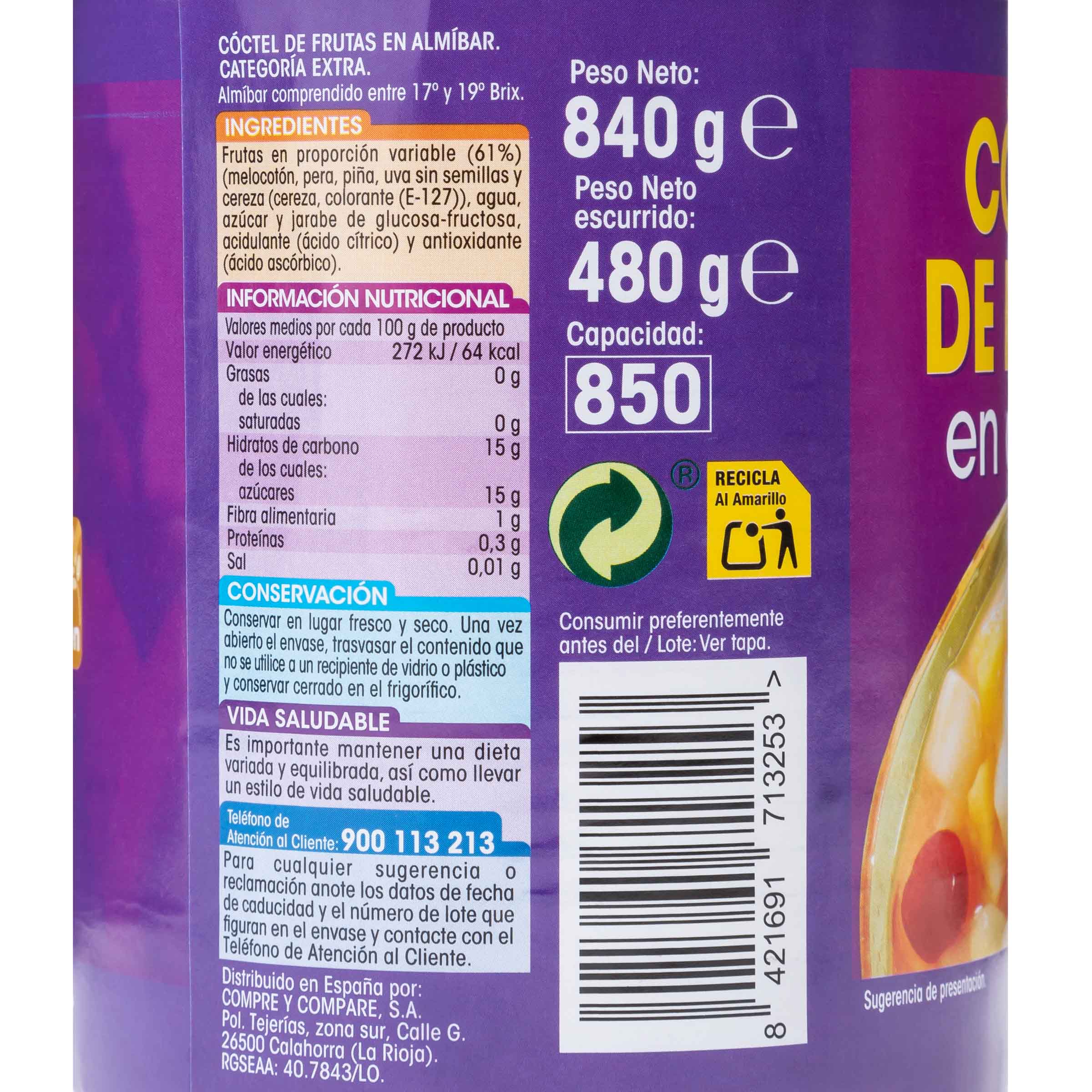 Coctel de frutas en almibar Alipende 480g